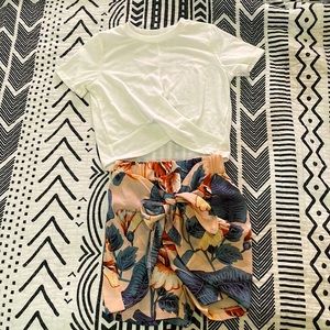 Hawaiian skort and tee.